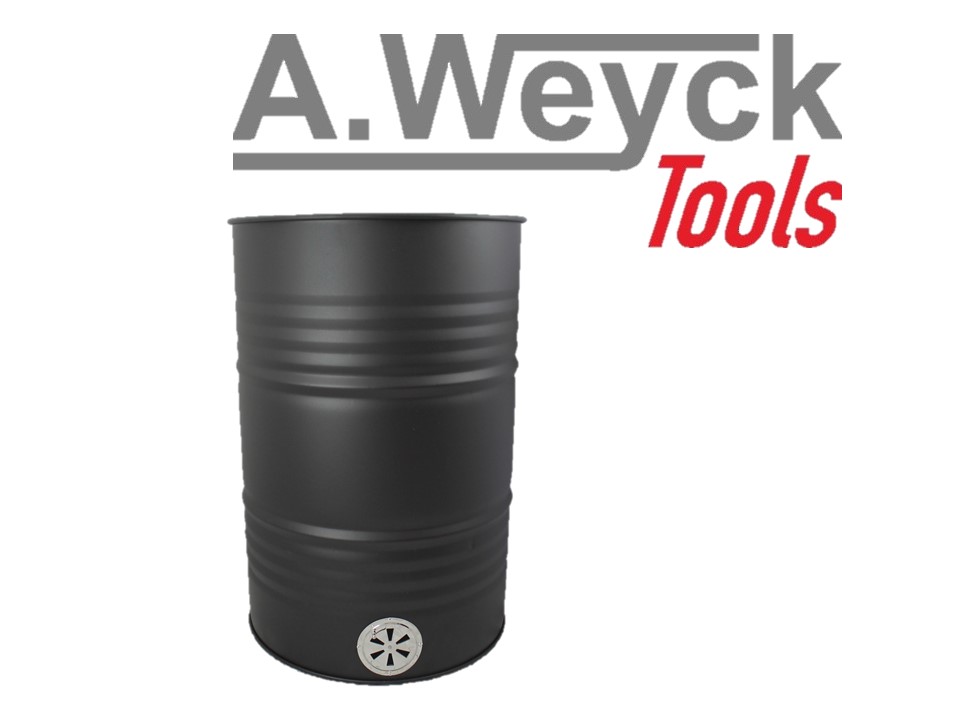 Feuertonne Stahlfass für Feuerplatte mit Lüftungsregulierung aus