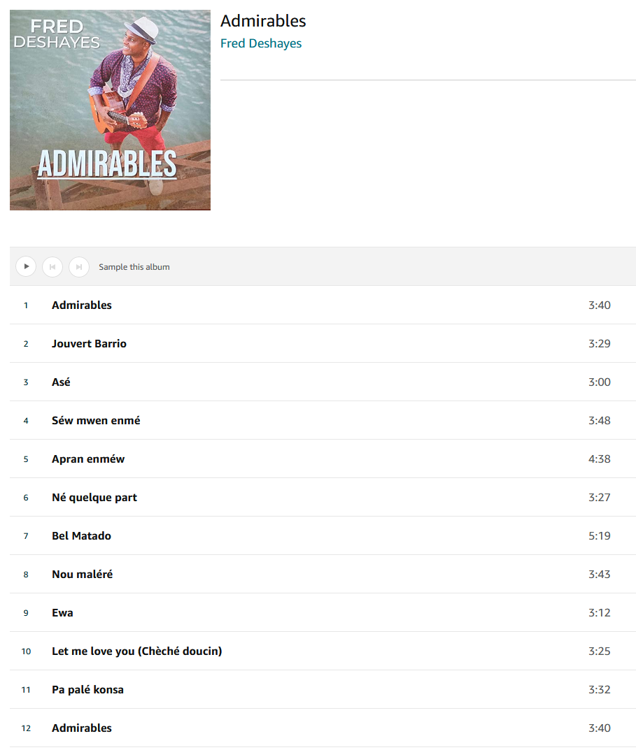 CD - Admirables - Fred Deshayes - Espace Culturel E.Leclerc Gem4p9p5