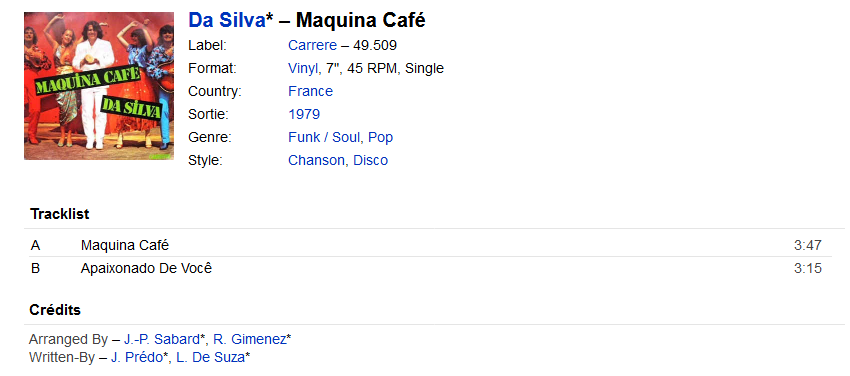 Da Silva* - Maquina Café (1979, Vinyl) | Discogs Zioifhwr