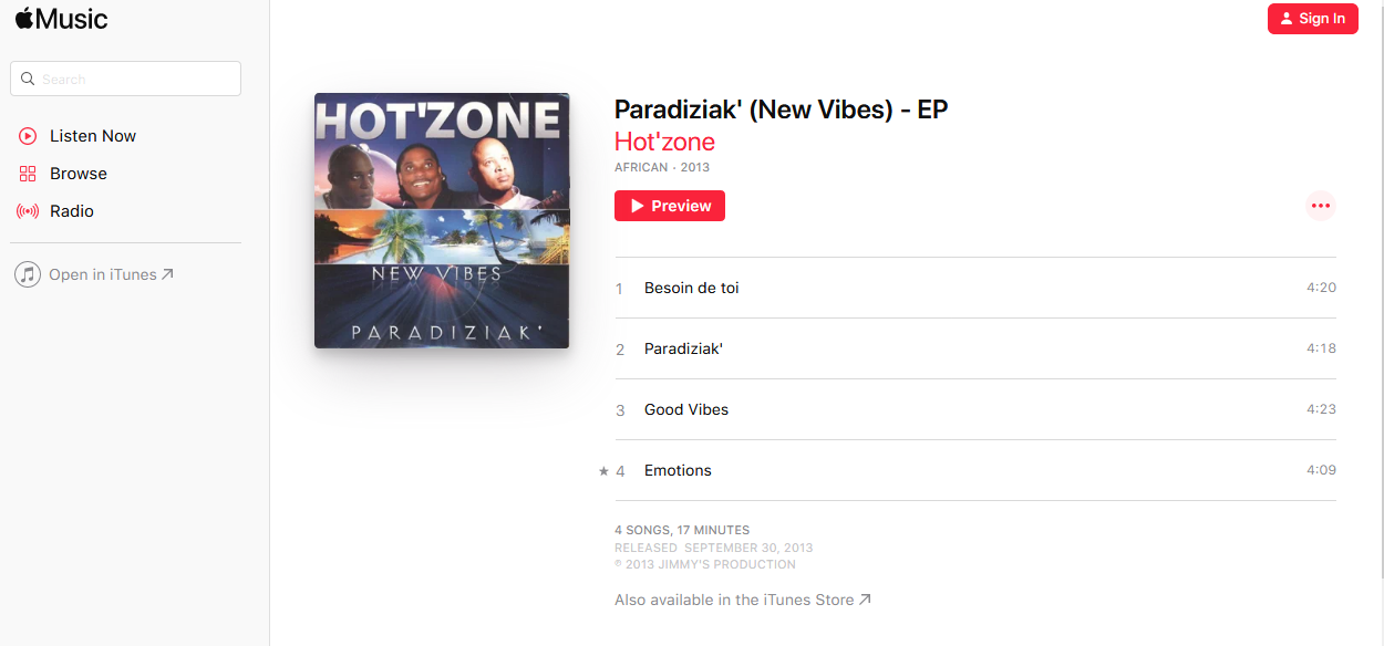 Paradiziak' (New Vibes) - EP by Hot'zone on Apple Music 3jc5rzo4